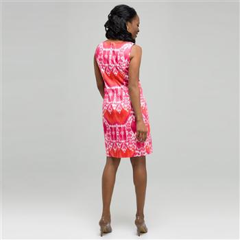 Mixed Floral Color Twist Front Dress, , large