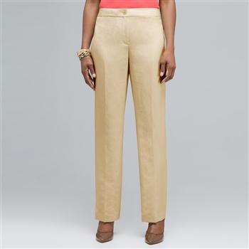 Washable Linen Slim Pant, Reed, large