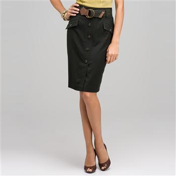 Belted Pencil Skirt, , large