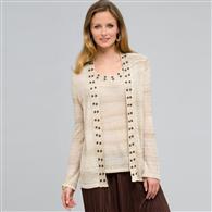 Cardigan aperto sul davanti, beige combo, medium