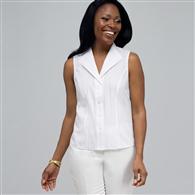 Camicia senza maniche no stiro easy care, Bianco m&eacute;lange, medium