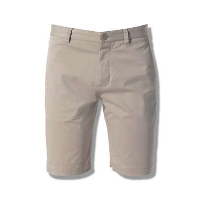 Cotton Straight Shorts, Beige, medium