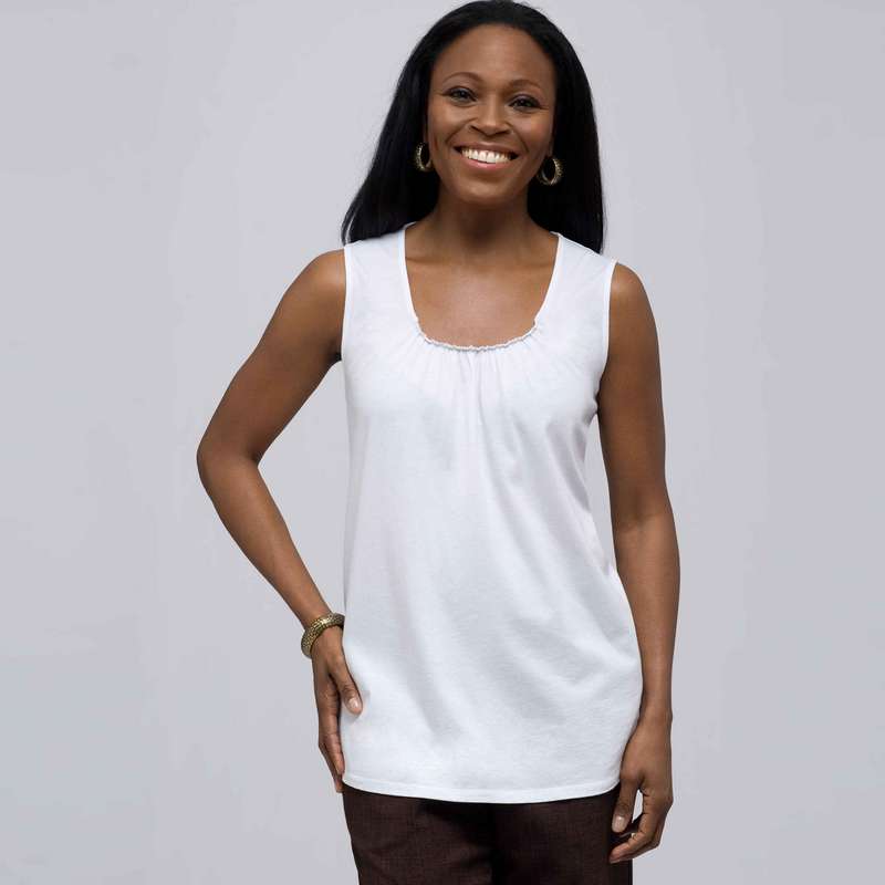 Shirred Front Tank., , large